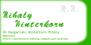 mihaly winterkorn business card